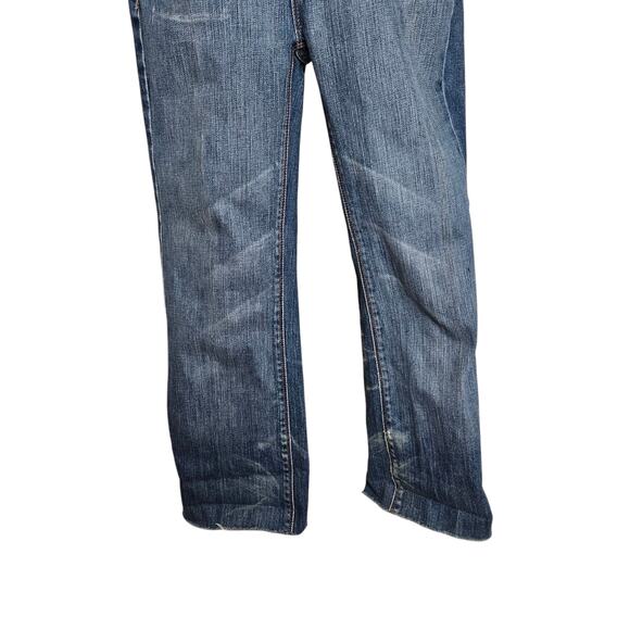 White‎ House Black Market Womens Capri Jeans 2 Blue Raw Hem Stretch Embroidered - Picture 12 of 13